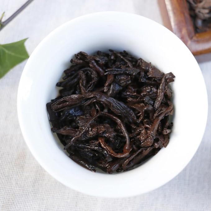 SANRAN Puer Tea Loose Leaf, Ripe Pu'erh Tea, Aged Black Pu'er Tea, 8.82oz