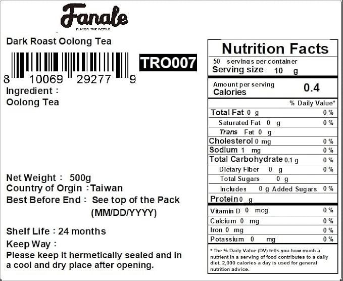 Fanale Premium Dark Roast Oolong Tea (500g / Bag) | TRO007