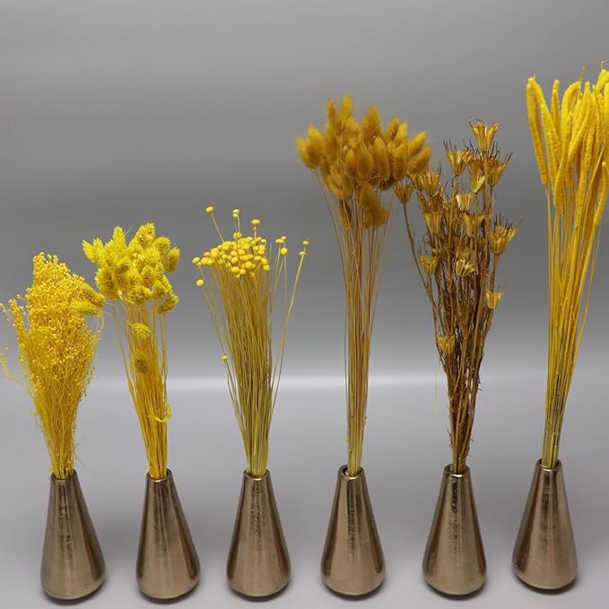 Dried Flower Bouquet & Floral Mix Premium Hand-Packed Natural Dried Plants for Home Decor, Bouquets, and Arrangements – Made in Italy (Yellow)