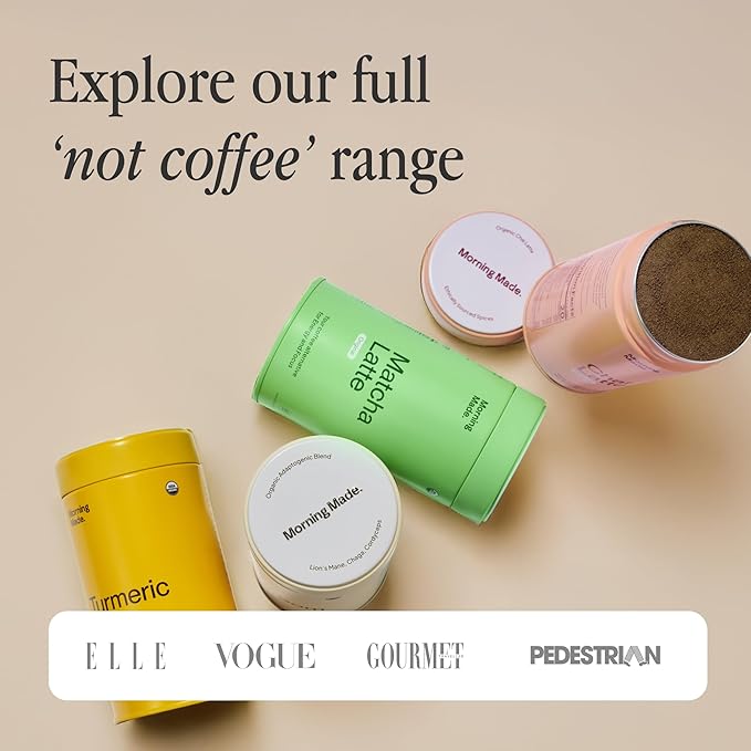 Morning Made Vanilla Flavored Ceremonial Grade Matcha Powder | 8.46oz (240g) Resealable Tin | 60 Servings Premium Japanese Green Tea | Sweetened with Organic Sugar | Rich in Antioxidants & Energy Boosting