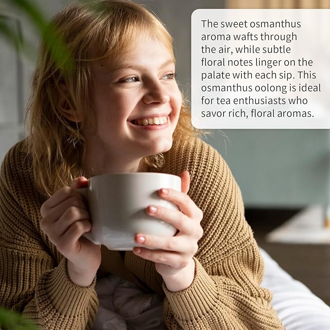 Yuexi Osmanthus Oolong Tea Loose Leaf Premium Taiwan Oolong Tea Taiwan Tea Natural Osmanthus Fragrance Sweet Taste 150g/5.29oz Taiwan Gao Shan Ulong Tea 桂花乌龙茶 台湾茶 桂花烏龍茶 台灣烏龍茶