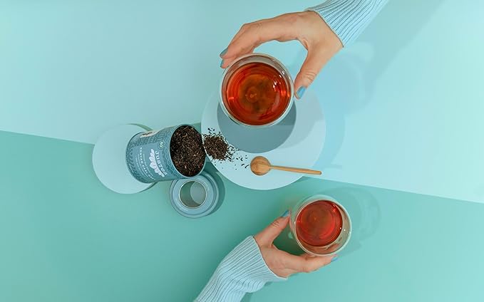 JusTea KENYAN EARL GREY | Loose Leaf Black Tea | Tin with Hand Carved Tea Spoon | 40+ Cups (3.2oz) | High Caffeine | Award-Winning | Fair Trade | Non-GMO