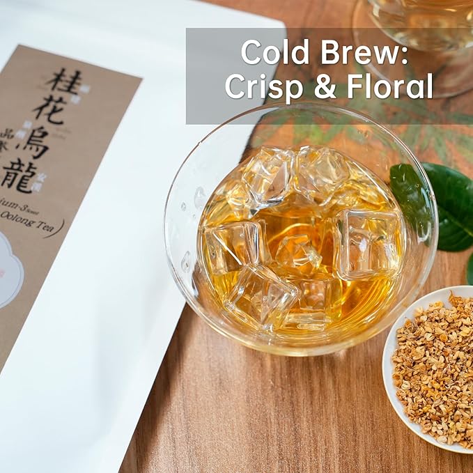 iTeaworld Osmanthus Oolong Loose Leaf Tea, Natural Osmanthus Fragrance, 0 Sugar 0 Additives, Hand-picked, Anxi Aged Aromatic Tieguanyin, Suitable for Daily Relaxation Drinking, 1 Bag, 3.52oz