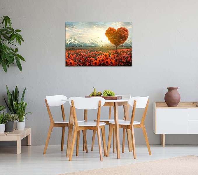 SKASNFAI Grand Teton Wall Art Mountain Artwork Landscape Picture Living Room Home Office Decor Sunflower Canvas Posters Print for Walls (28L x 44W)