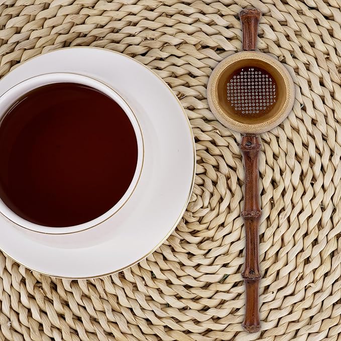 Wooden Tea Filter, Tea strainer Wood Handle, Bamboo Strainer Spoon, Tea Strainer, Tea Accessory, Tea Colander, Tea Filter, Tea Tools Wooden(2Pcs)