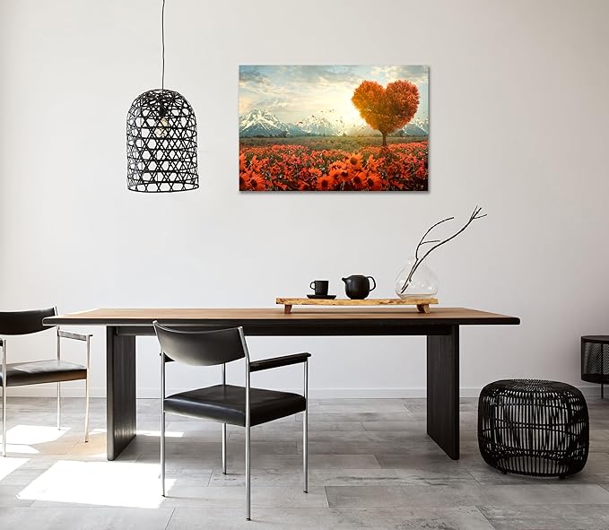 SKASNFAI Grand Teton Wall Art Mountain Artwork Landscape Picture Living Room Home Office Decor Sunflower Canvas Posters Print for Walls (24L x 36W)