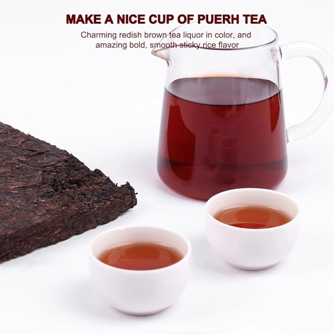 SANRAN Aged Pu-erh Tea, Ripe Puerh Tea Brick, Year 2021, Fermented Puer Black Tea, 250g/8.82oz