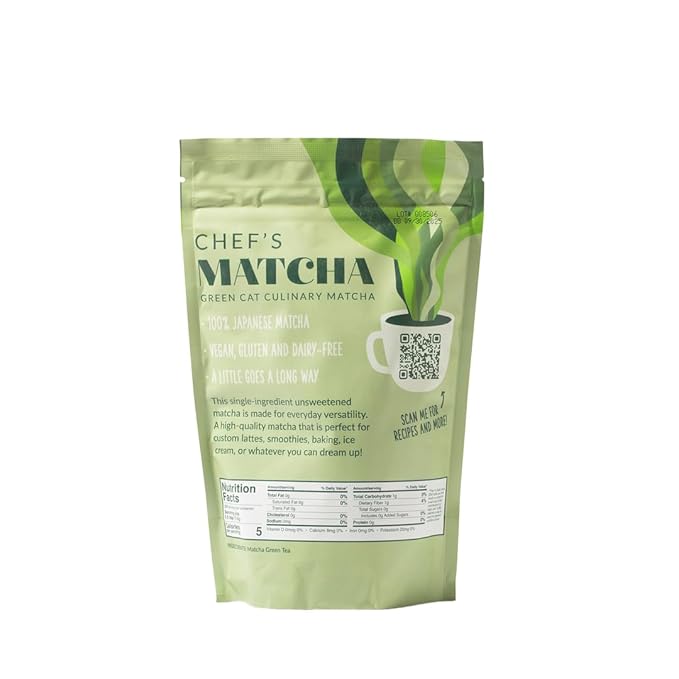 Two Leaves and a Bud Chef's Matcha Green Tea, 100% Japanese Culinary Matcha Powder, 1 Resealable Bag, 340g (12 oz)