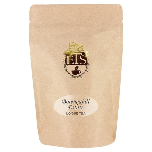 Borengajuli Estate Assam Loose Leaf Black Tea Pouches - 4oz | Flowery Broken Orange Pekoe FBOP | Malty Second Flush Assam Tea | Bold Flavor Premium Loose Leaf Pouch