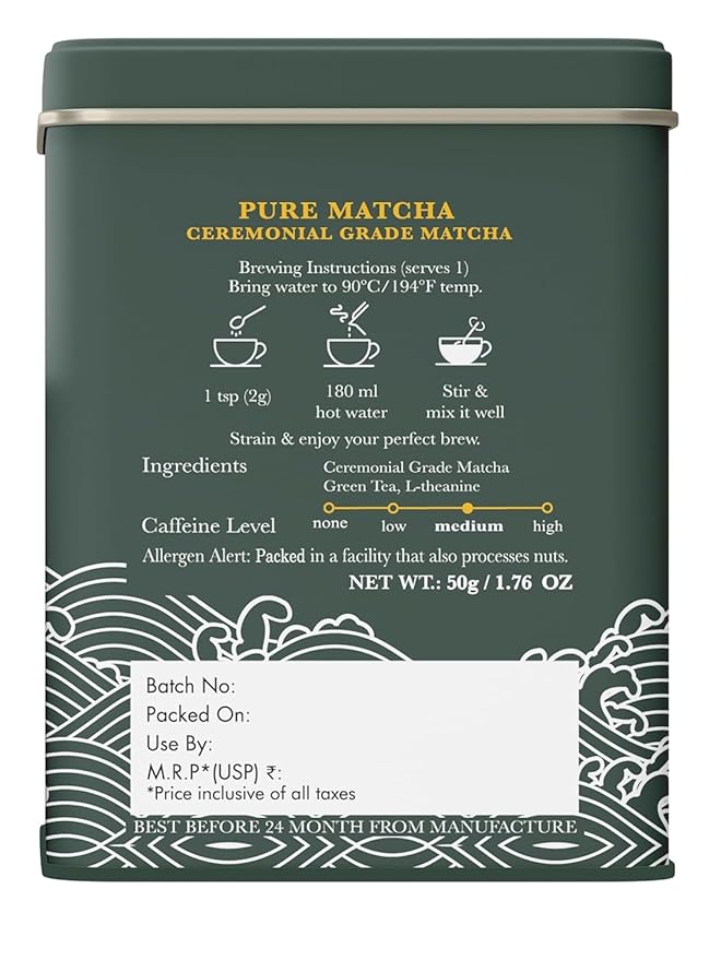 Luxmi Estates - Pure Matcha - Ceremonial Grade Matcha Powder - 50g | Organic, Stone-Ground Matcha Tea, Rich in Antioxidants | Authentic Zen Tea Experience