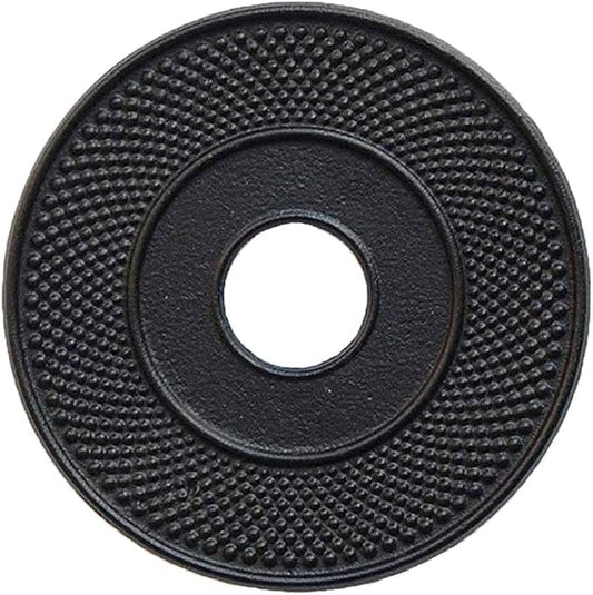 HwaGui Cast Iron Teapot Trivet with Rubber Pegs for Kitchen Or Dining Table, 5.5 Inch-Black
