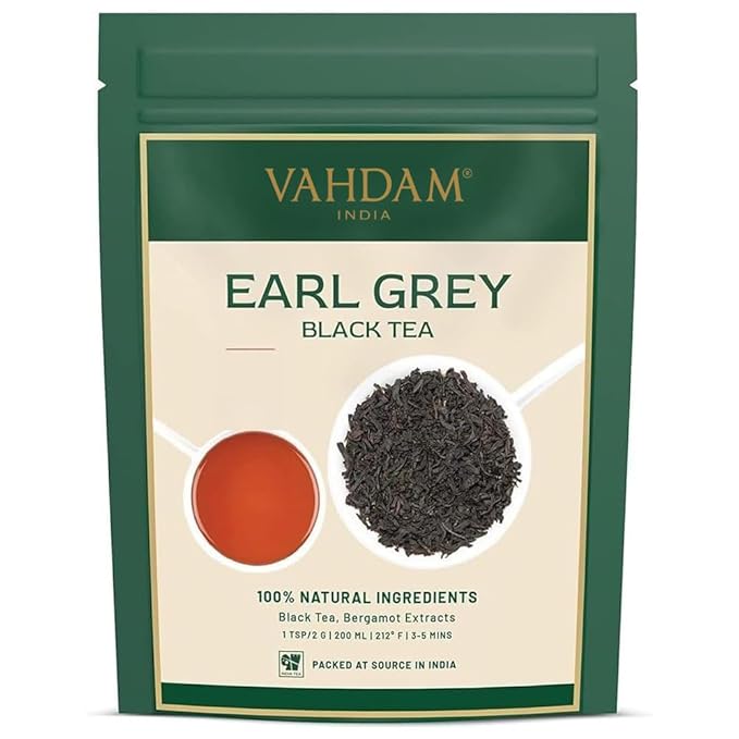 VAHDAM, Earl Grey Tea Loose Leaf 170+ Cups (340g/12oz) Citrusy & Delicious Black Tea blended with 100% Natural Oil of Bergamot | Brew Hot/Iced Tea