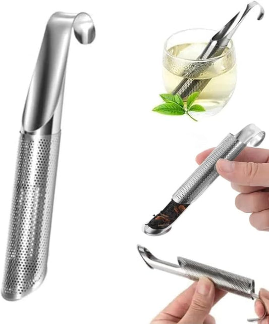Stainless Steel Tea Diffuser, Loose Leaf Tea Steeper Tea Infuser, Universal Fine Holes Tea Interval Diffuser with Hanging Hook Handle, Fine Holes Tea Interval Diffuser for Loose Tea Leaf Coffee Herbs
