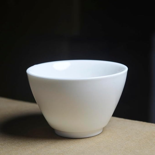 Liang baobao Porcelain Teacup 4 Counts White Tea Cups Chinese Mutton Fat Jade Glazed Cups kung Fu Tea Cup 60ml