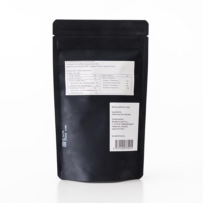 Asayu Japan Matcha Powder - Premium Ceremonial Grade Green Tea, Mt. Fuji Source, Made in Japan (Pouch 100g)