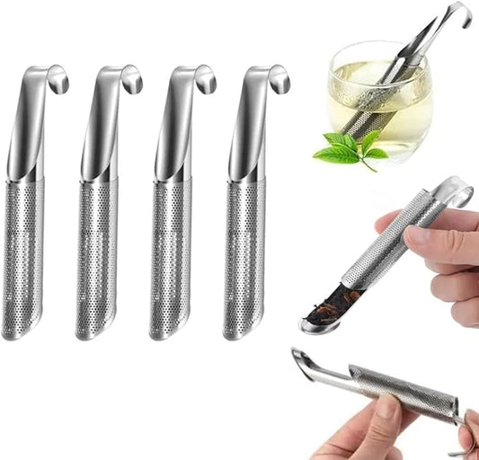 Stainless Steel Tea Diffuser, Loose Leaf Tea Steeper Tea Infuser, Universal Fine Holes Tea Interval Diffuser with Hanging Hook Handle, Fine Holes Tea Interval Diffuser for Loose Tea Leaf Coffee Herbs