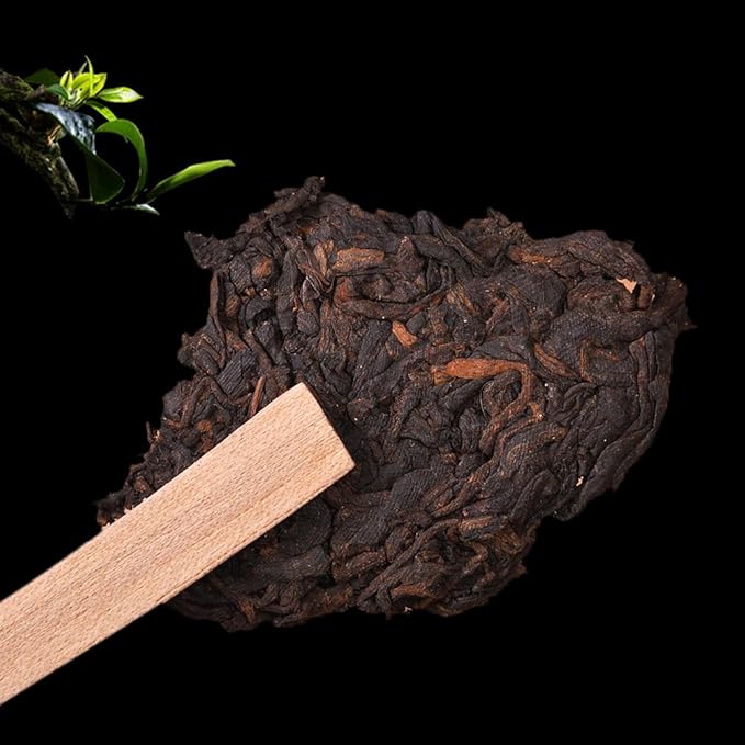 SANRAN Aged Pu-erh Tea, Ripe Puerh Tea Cake, Fermented Chinese Black Tea, 100g/3.53oz