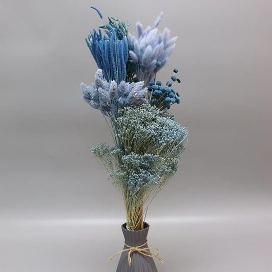 Dried Flower Bouquet & Floral Mix Premium Hand-Packed Natural Dried Plants for Home Decor, Bouquets, and Arrangements – Made in Italy (Blue)