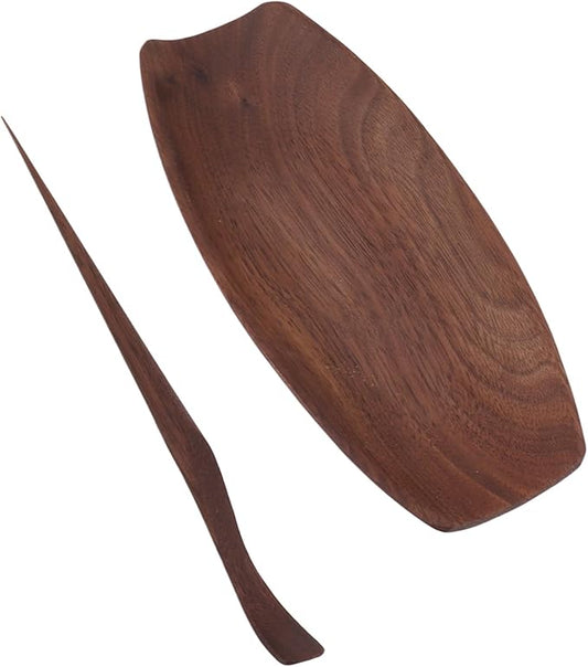 Chinese Tea Set Wooden Loose Tea Scoop Teaspoon Tea Ceremony Accessories Teaware Supplies Tool Kit for Tea Matcha Making (Ebony)