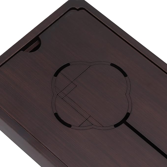 1Pcs Chinese Gongfu Tea Tray Table Box with Water Storage, Wooden Chinese Water Storage Drainage Tea Tray, Simple Decorative Household Tea Serving Tray(Medium)