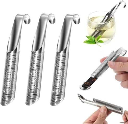 Stainless Steel Tea Diffuser, Loose Leaf Tea Steeper Tea Infuser, Universal Fine Holes Tea Interval Diffuser with Hanging Hook Handle, Fine Holes Tea Interval Diffuser for Loose Tea Leaf Coffee Herbs