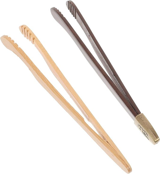 LIFKOME Bamboo Tea Clamp Set 2Pcs Gongfu Tea Tools Cup Clip Ceremony Accessories for Service and Brewing