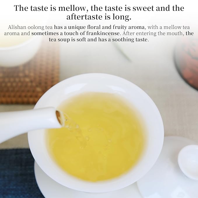 XIXICHA Alishan Oolong Tea Loose Leaf Grade AAA Taiwan High Mountain Gaoshan Ulong Tea Taiwan Tea Taiwanese Green Oolong Tea Floral and Fruity Aroma 5.29oz/150g 阿里山 乌龙茶