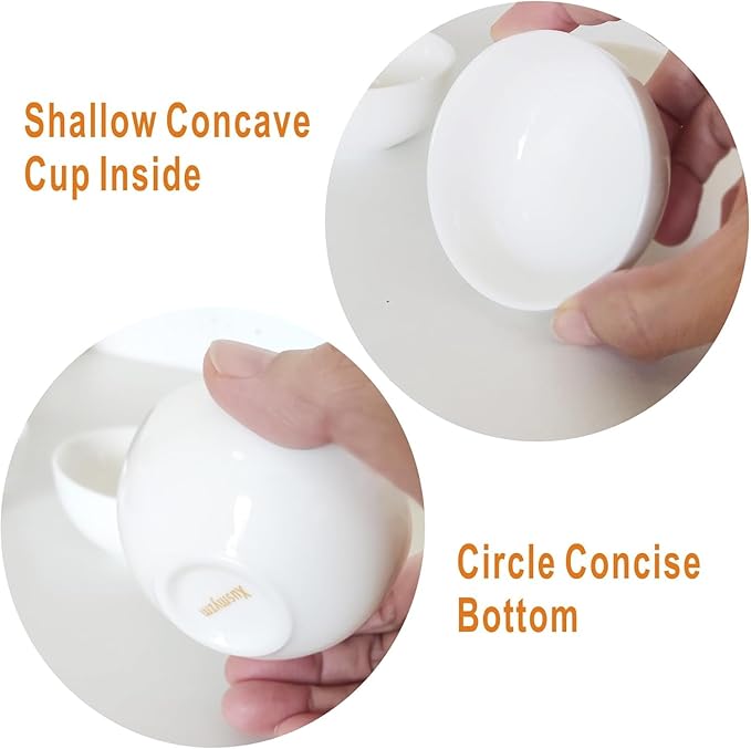 Gongfu Tea Cup 1.8 oz Porcelain Teacups White Tea Cups Small Cups Set of 8