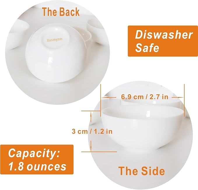 Gongfu Tea Cup 1.8 oz Porcelain Teacups White Tea Cups Small Cups Set of 8