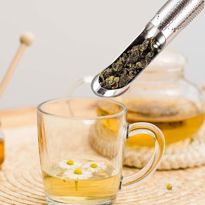 Stainless Steel Tea Diffuser, Loose Leaf Tea Steeper Tea Infuser, Universal Fine Holes Tea Interval Diffuser with Hanging Hook Handle, Fine Holes Tea Interval Diffuser for Loose Tea Leaf Coffee Herbs