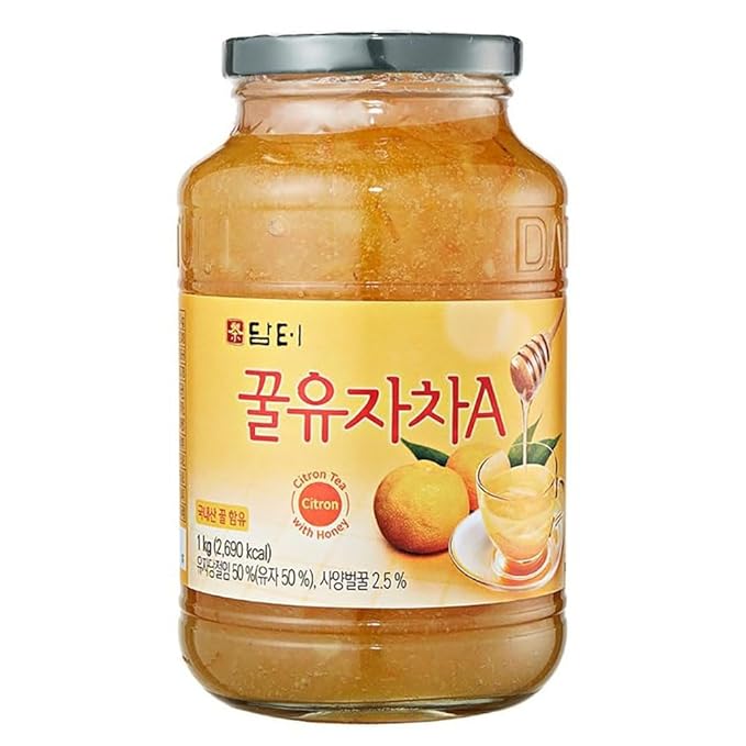 Damtuh Honey Citron Tea & Honey Ginger Tea Bundle Pack 1000g - 2.20lb x 2 Bottle