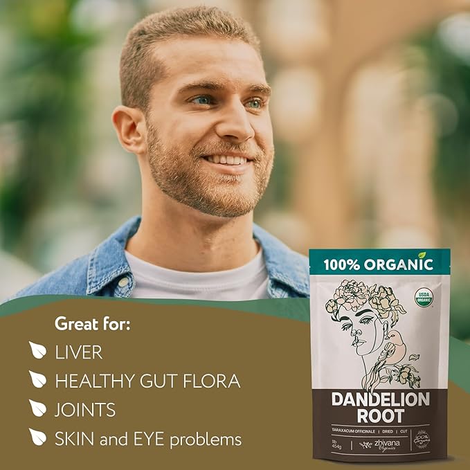 Dandelion Root Tea Loose (16 oz.) – Organic Dandelion Root Herb - Te de Diente de Leon Organico Natural - Liver Cleanse, Digestion, Liver Detox