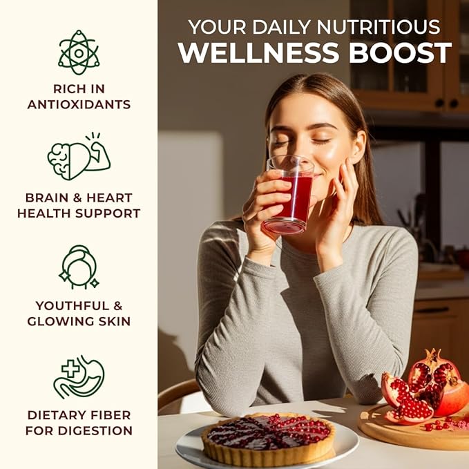 Gya Tea Co Pomegranate Powder 1.1lb (17.64 Oz) – 100% USDA Organic Freeze-Dried Whole Fruit – Antioxidant Rich Superfood For Drinks & More – Immunity & Energy Boost – Non-GMO, Gluten-Free, Sugar-Free