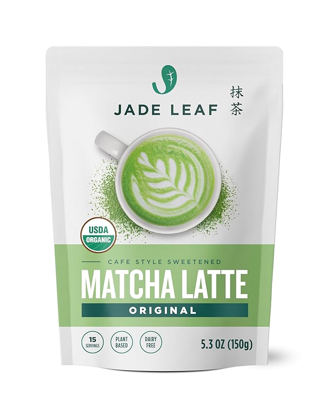 Jade Leaf Matcha Organic Premium Ceremonial Grade Matcha Green Tea Powder - Japanese - Culinary, Ingredient, Ceremonial Barista Teahouse, Latte, Collagen, 5.3 Ounce (Pack of 1), Matcha Latte
