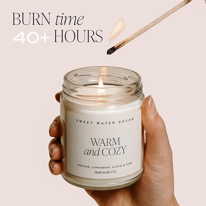 Sweet Water Decor Not A Day Over Fabulous Candle | Jasmine, Rosemary, Sea Salt, and Honey Scented Spring Soy Candles for Home | 9oz Clear Jar + Gold Lid, 40+ Hour Burn Time, Made in The USA