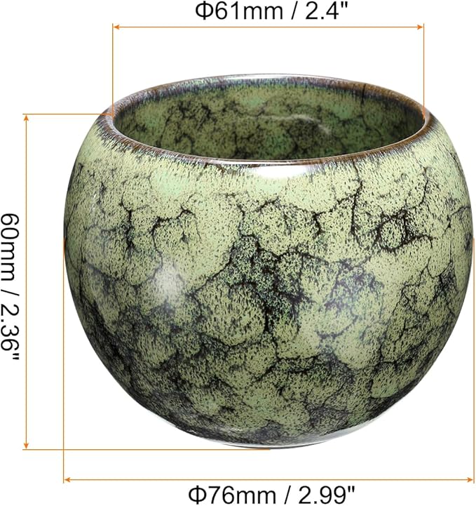 HARFINGTON Chinese Japanese Ceramic Teacups 5.07 Oz Handmade Gong Fu Tea Set Ceramic Glaze-Changed No Handle Small Tea Cup for Mate Tea Coffee Wine Drinks Home and Gifts, Yellow