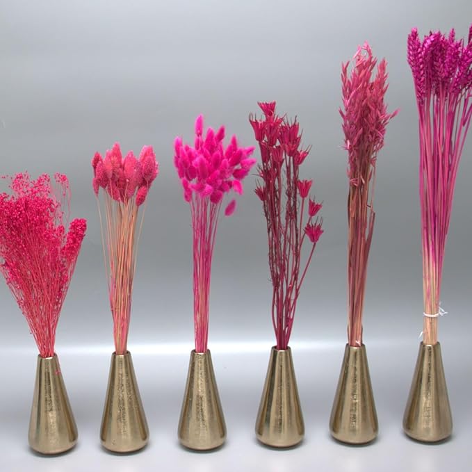 Dried Flower Bouquet & Floral Mix Premium Hand-Packed Natural Dried Plants for Home Decor, Bouquets, and Arrangements – Made in Italy (Hot Pink)