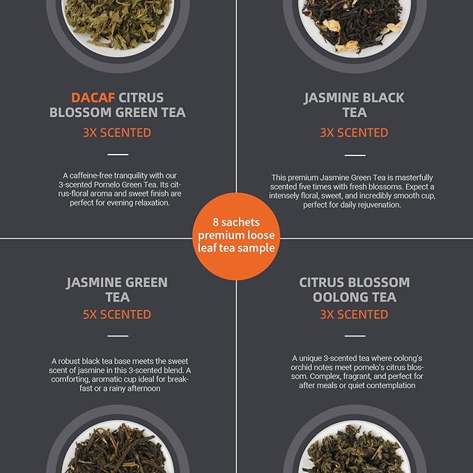 TETWIN Ceramic Teapot with Infuser, 25oz Blue Tea Pot with 8 Loose Leaf Tea Samplers Gift Set – Small Teapot for Full Leave Tea, Elegant Nordic Design, Dishwasher Safe