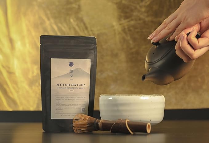 Asayu Japan Matcha Powder - Premium Ceremonial Grade Green Tea, Mt. Fuji Source, Made in Japan (Pouch 100g)