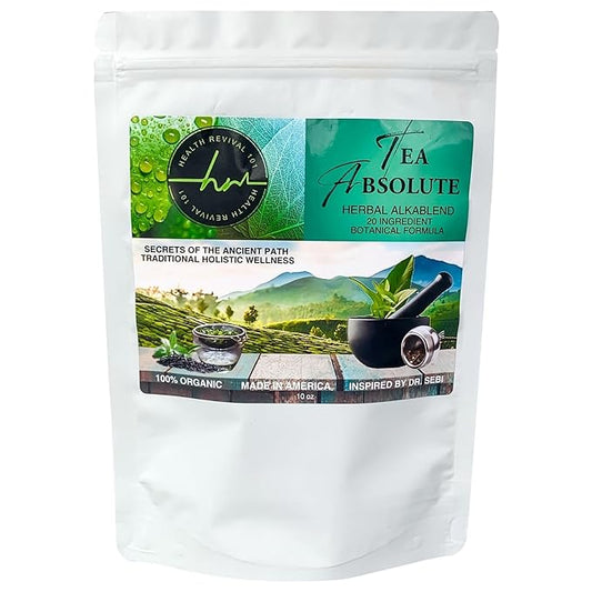 Tea Absolute AlkaBlend – 20 Organic Loose Leaf Herbal Tea for Detox, Digestion, Immunity, Energy & Daily Cleanse – Natural Alkaline Wellness Blend – Vegan, Non-GMO, Caffeine-Free Holistic Health Support