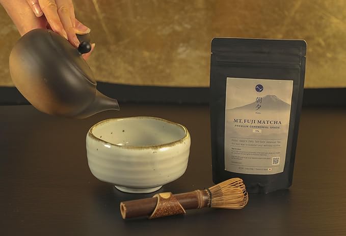 Asayu Japan Matcha Powder - Premium Ceremonial Grade Green Tea, Mt. Fuji Source, Made in Japan (Pouch 100g)