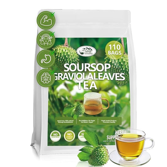 Soursop Leaves Tea Bags, 110 Teabags - Premium Soursop Graviola Leaves - Hojas De Guanabana Tea - Non-GMO - Caffeine-free - Improve Digestion, Support Healthy Skin & Sleep
