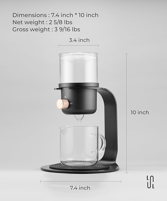 Glass Tea Pot with Infusers for Loose Tea and Drip Coffee Pour Over, Semi Automatic Tea Set with Magnetic Clear Teapot, White