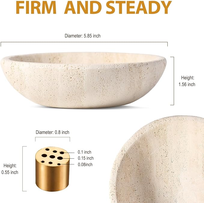 Travertine Incense Holder 2PCS, Natural Marble Incense Holder for Sticks with 9 Incense Holes, Sturdy Incense Burner Ash Catcher, Ideal for Meditation, Relaxing