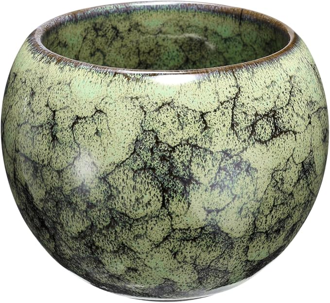 HARFINGTON Chinese Japanese Ceramic Teacups 5.07 Oz Handmade Gong Fu Tea Set Ceramic Glaze-Changed No Handle Small Tea Cup for Mate Tea Coffee Wine Drinks Home and Gifts, Yellow