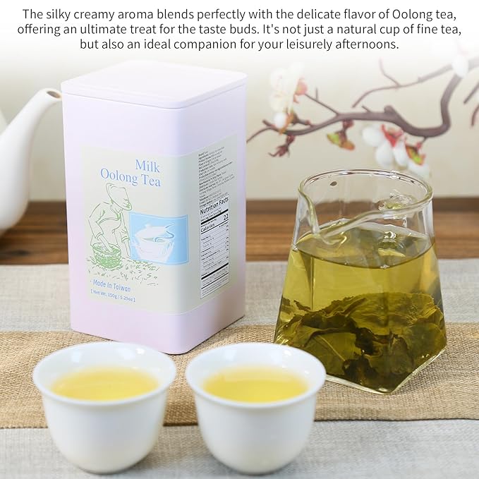Yuexi Milk Oolong Tea Authentic Taiwanese High Mountain Tea Premium Taiwan Jin Xuan Loose Leaf Naturally Milky Cream Aroma 150g(5.29oz) Taiwan Ulong 奶香乌龙茶 台灣烏龍茶