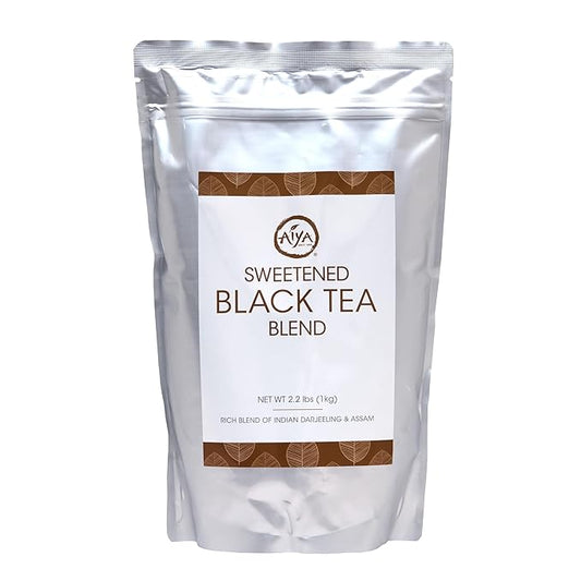 Aiya Sweetened Black Tea Blend | Indian Black Tea with Cane Sugar | Quick & Easy Mix for Lattes, Smoothies | 1kg Bag (2.2 lbs)