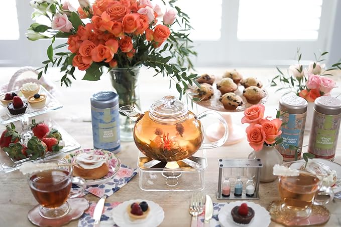 Teabloom Pure Connoisseur Heatproof Glass Teapot And Infuser With Microdots For Loose-Leaf Teas - 34 Ounces (Flexible 4+ Cup Capacity)