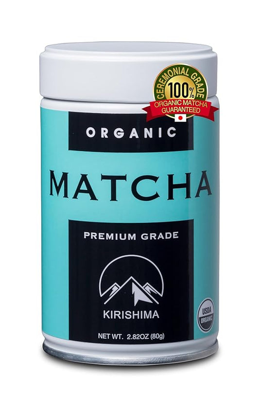 Kirishima Kagoshima Matcha, Organic Green Tea Powder, Ceremonial Grade, Teahouse Edition Premium First Harvest, Ceremonial Premium Grade, Japanese origin (2.82 Ounce Tin)