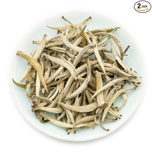 Oriarm Imperial Yunnan Silver Needle White Tea Loose Leaf - Bai Hao Yinzhen Chinese Silver Tips Tea- Caffeine Level Low - 500g (17.64-ounce) (2 x 250g Bags)